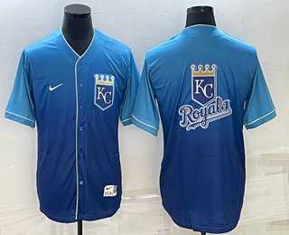 Men%27s Kansas City Royals Big Logo Nike Blue Fade Stitched Jerseys->kansas city royals->MLB Jersey